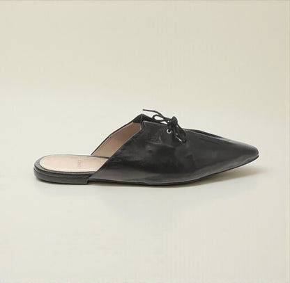 Black Leather Lace Up Mule (Size 39) image 1