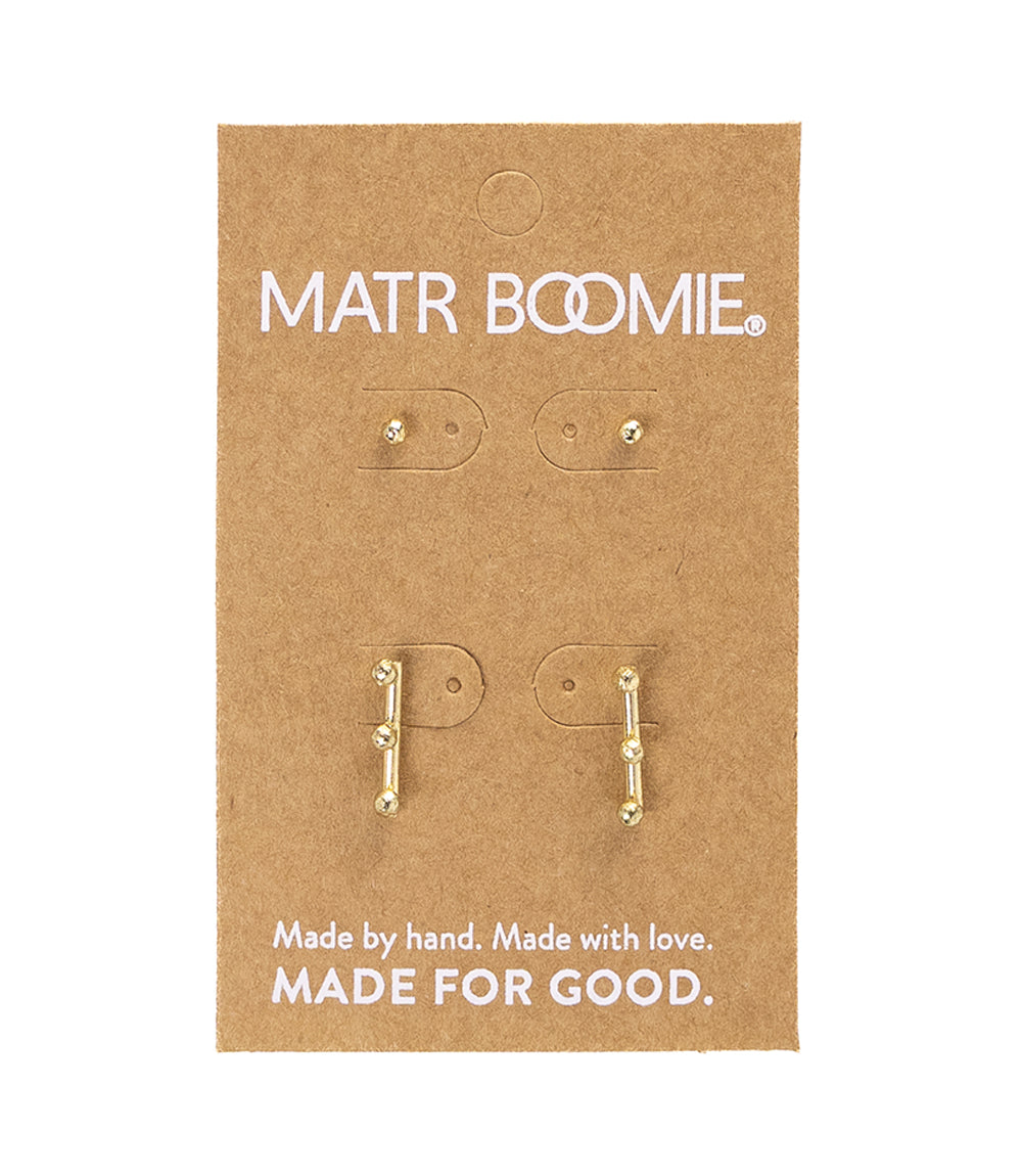 Pari Dot Bar Earring Set | Set of 2