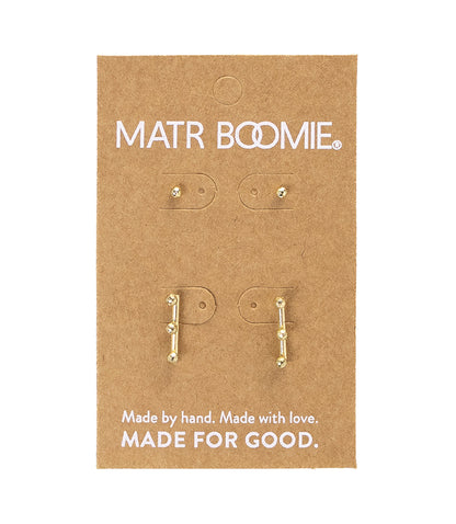 Pari Dot Bar Earring Set | Set of 2