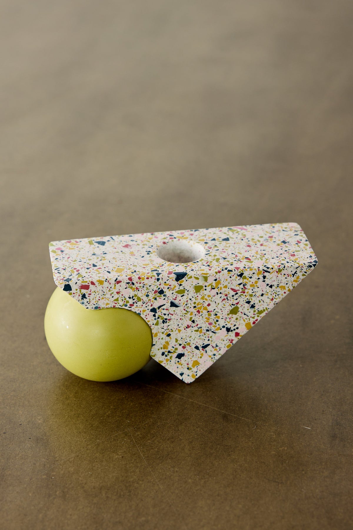 Terrazzo Candle Holder | Bright Green & Pink