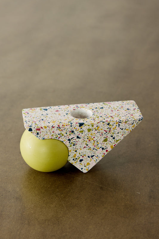 Terrazzo Candle Holder | Bright Green & Pink