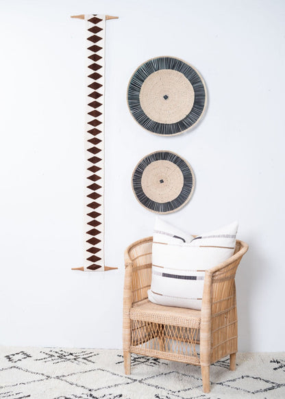 Balance Bogolan Wall Totem | White with Brown Diamonds