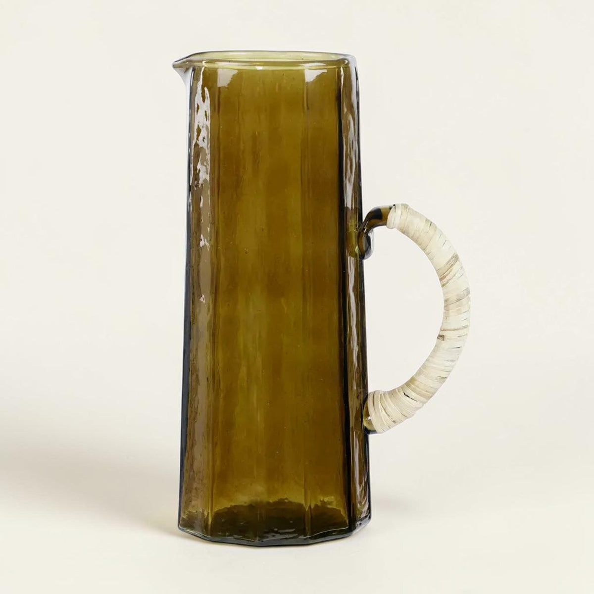 Brown Hammered Glass Water Pitcher