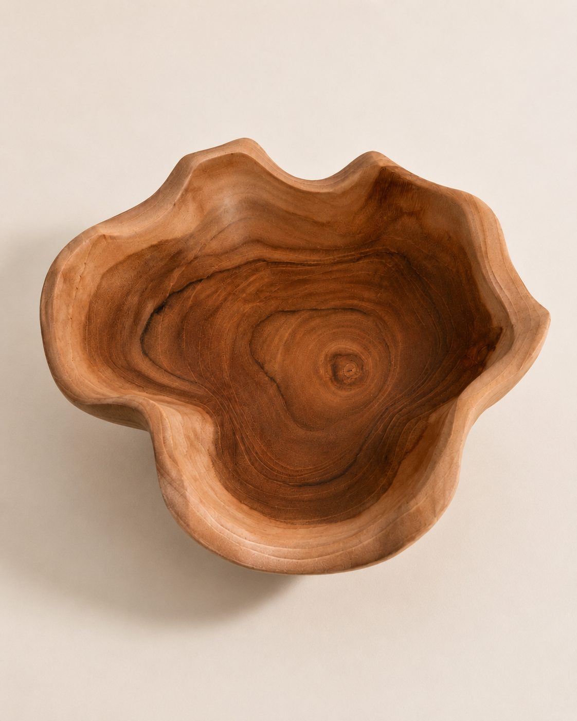 Wavy Teak Bowl