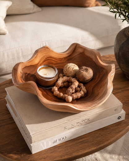 Wavy Teak Bowl