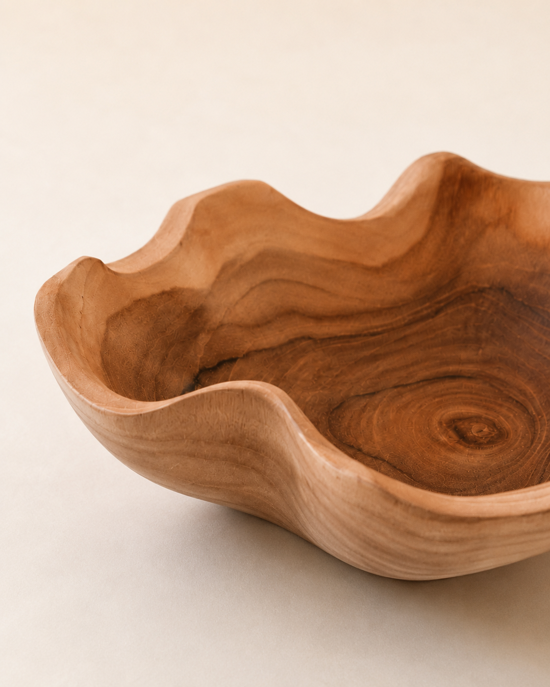 Wavy Teak Bowl