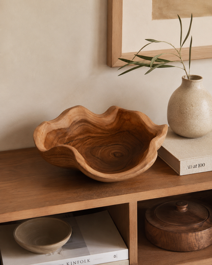 Wavy Teak Bowl