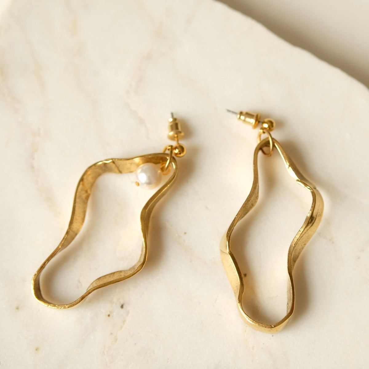 Puddle Sculptural Earrings | 24K Gold Plate