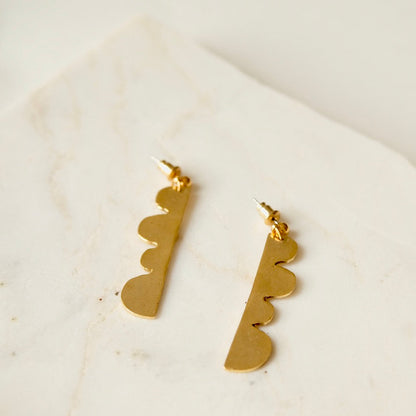 Hills Sculptural Drop Earrings | 24K Gold Plate