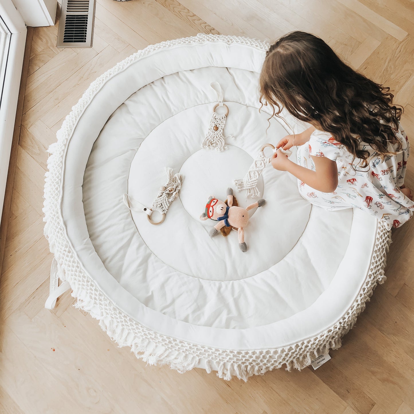 Macrame Round Play Mat + Play Gym Bundle