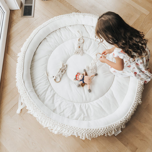 Macrame Round Play Mat + Play Gym Bundle