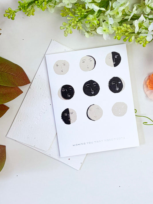 Many Moons Seeded Birthday Card