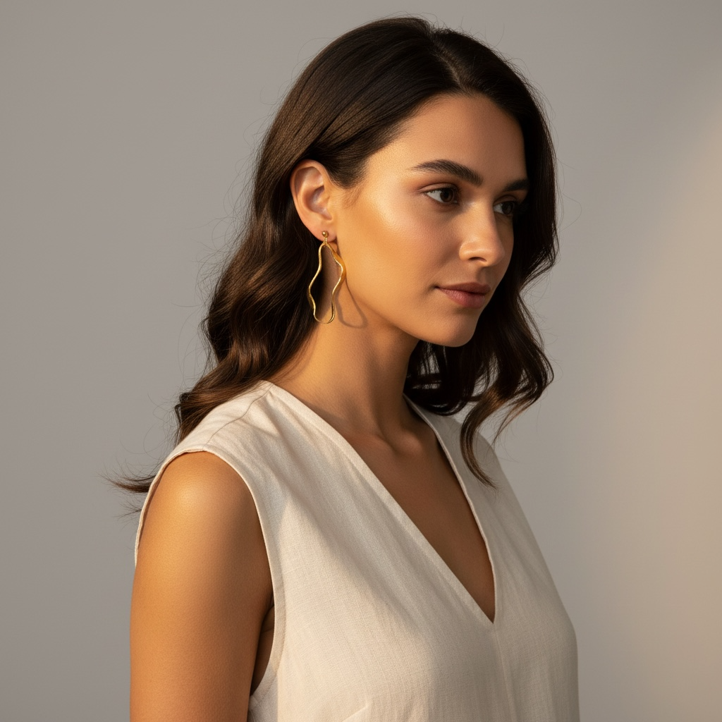 Puddle Sculptural Earrings | 24K Gold Plate