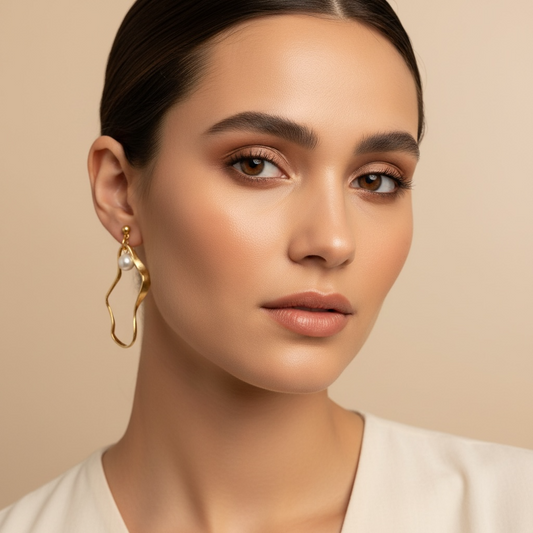 Puddle Sculptural Earrings | 24K Gold Plate