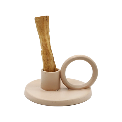 Pilar Ceramic Palo Santo + Candle Holder