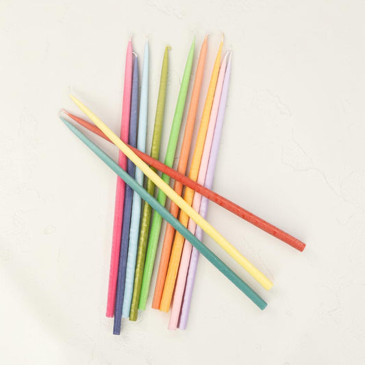 Rainbow Thin Taper Candles | Set of 12