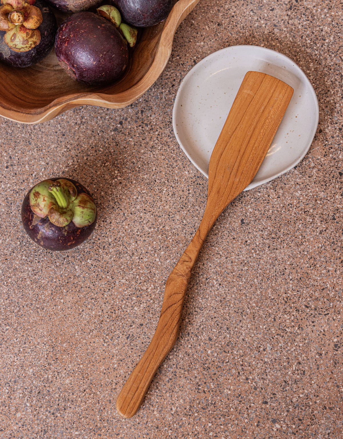Wavy Teak Spatulas