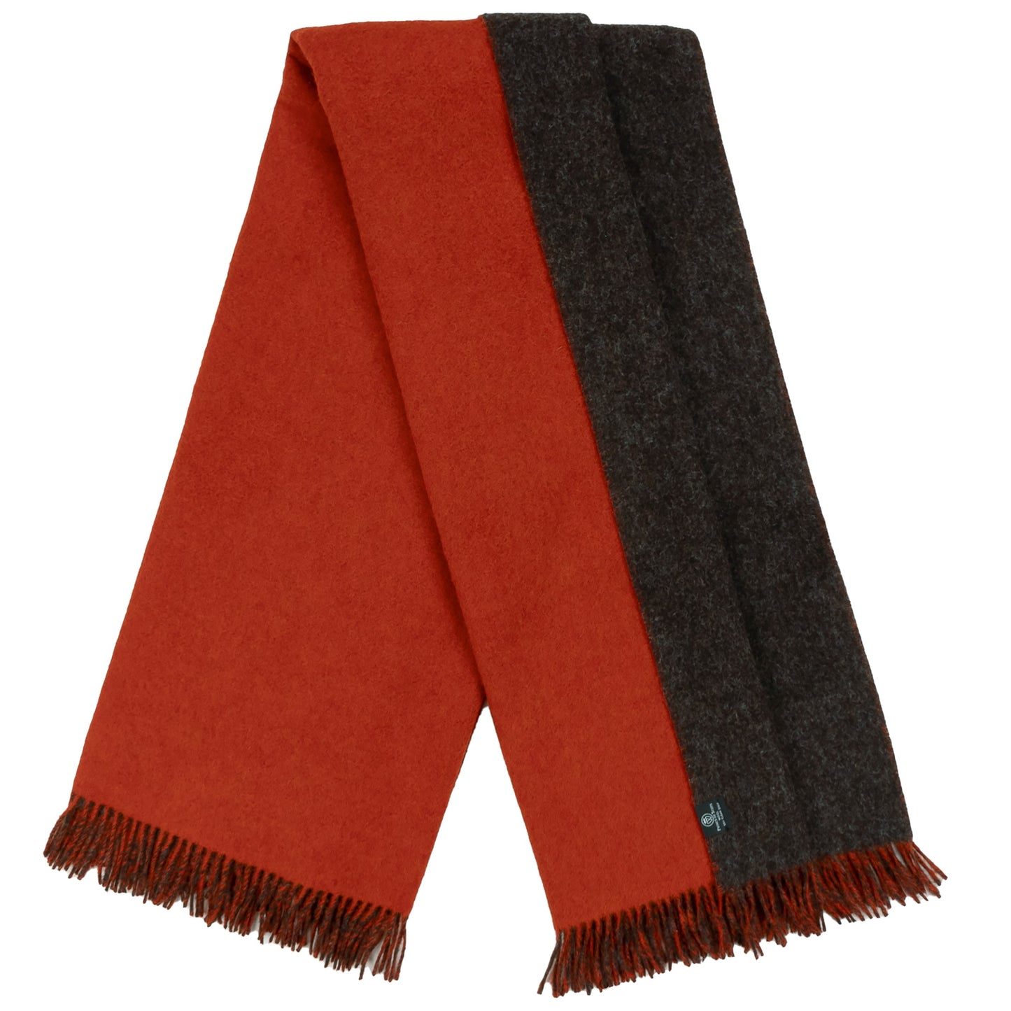 Reversible Wool Throw | Orange + Brown