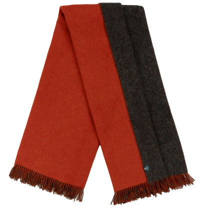 Reversible Wool Throw | Orange + Brown