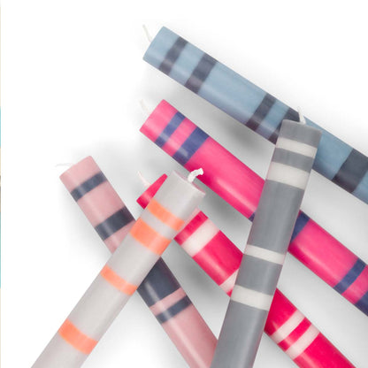 Bold Striped Dinner Candles | Set of 4
