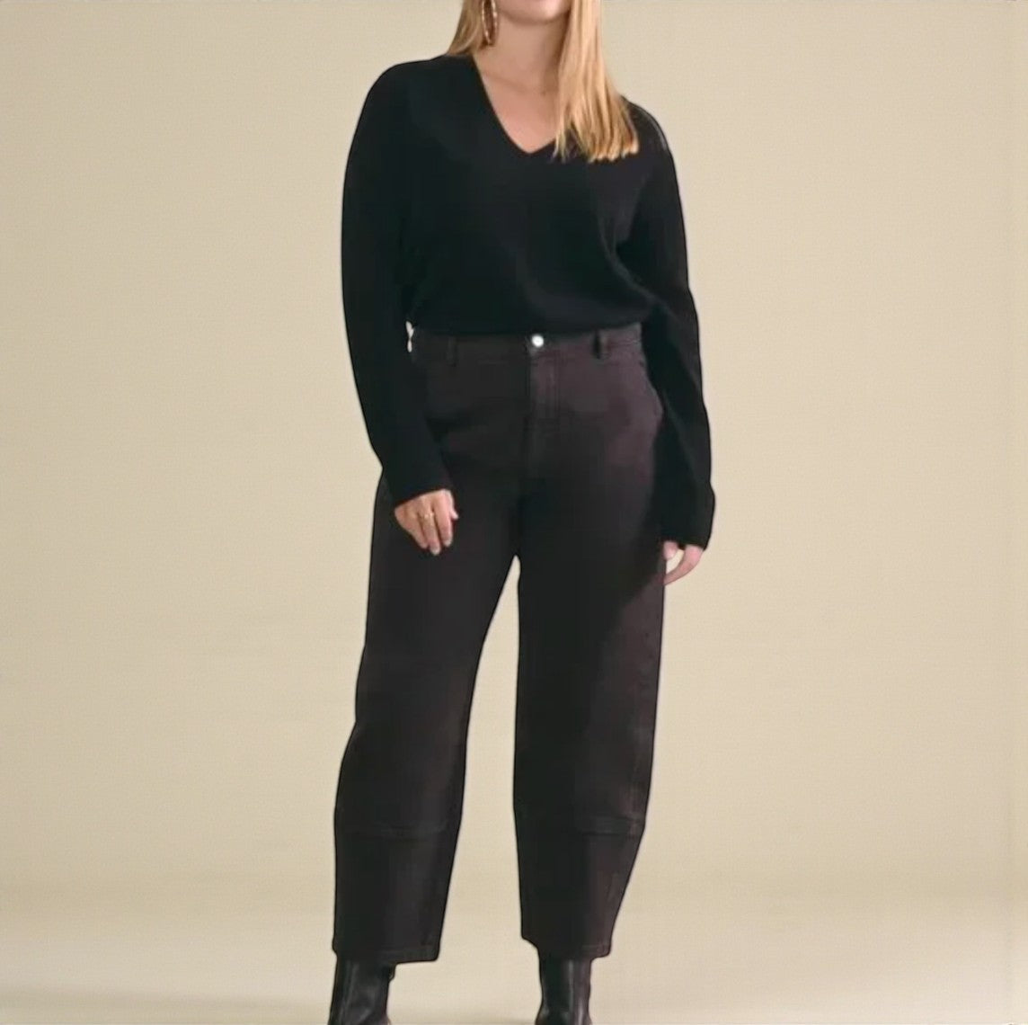 Black Barrel Pant (Size 4) image 3