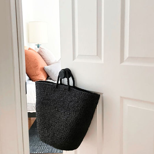 Braided Raffia Tote | Black