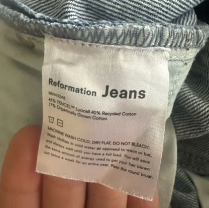 Reformation Destroyed Straight Leg Jeans (Size 27) image 5