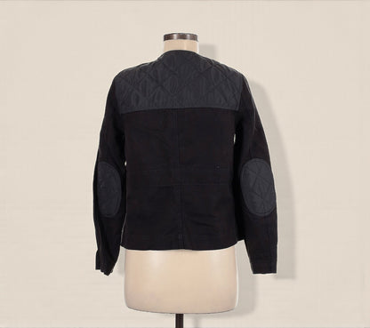 Black Quilted Patch Jacket (Size 6) image 1