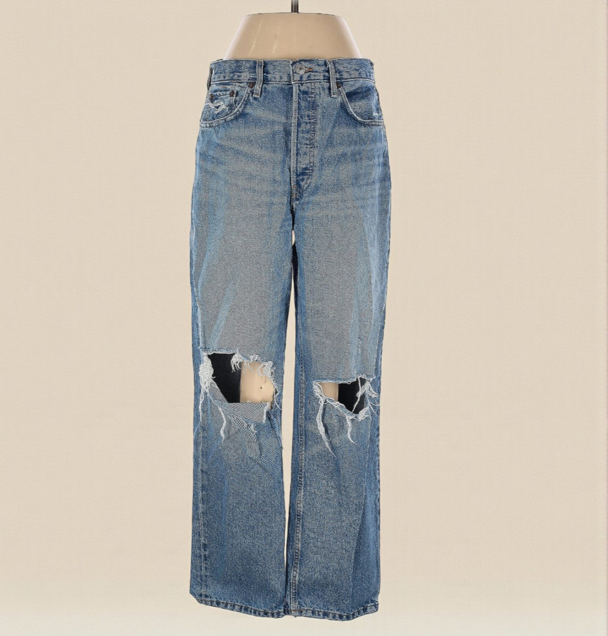 RE/DONE 90s Crop Low Slung Jeans Medium Wash (Size 26) image 0