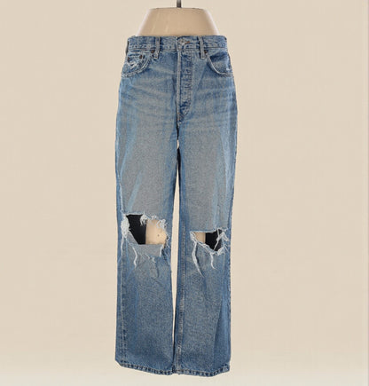 RE/DONE 90s Crop Low Slung Jeans Medium Wash (Size 26) image 0