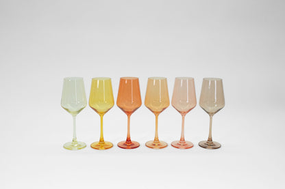 Golden Hour Ombre Colored Wine Glass Collection | Set of 6