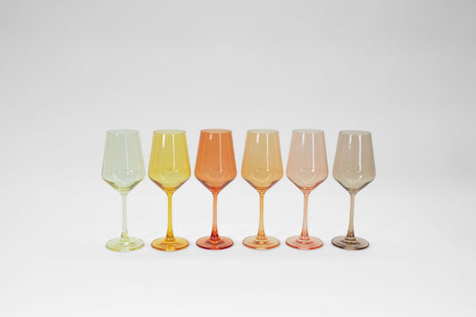 Golden Hour Ombre Colored Wine Glass Collection | Set of 6