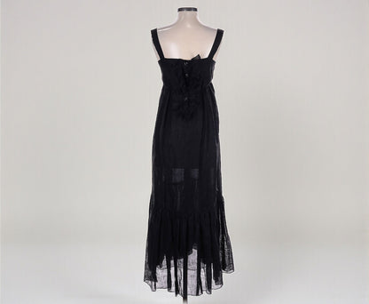 Vintage Oscar de la Renta Black Maxi Dress (Size 6) image 1