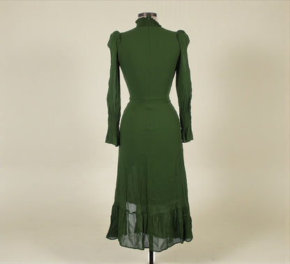 Reformation Green Long Sleeve Midi Dress (Size 4) image 1