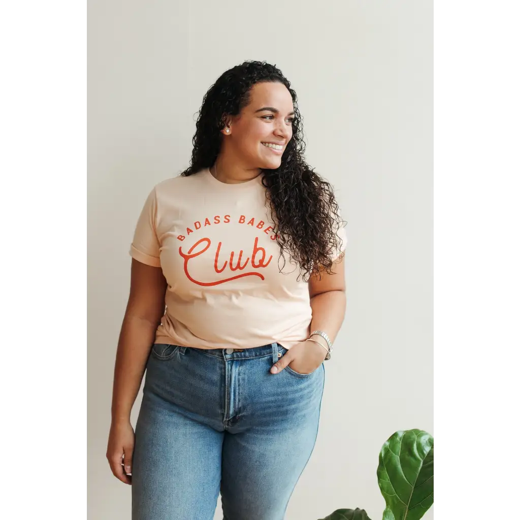 Badass Babes Club Graphic Tee | Peach