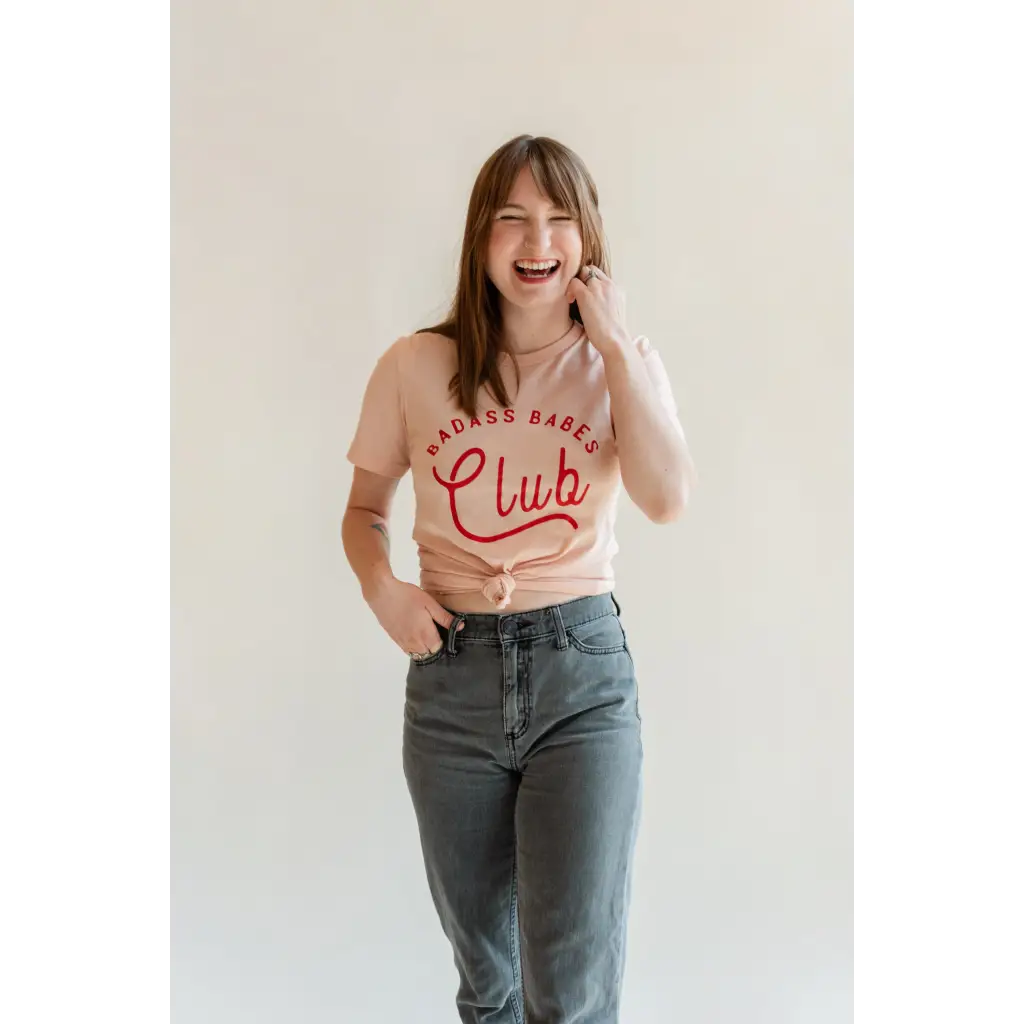 Badass Babes Club Graphic Tee | Peach