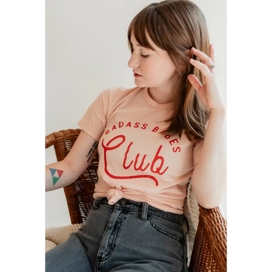 Badass Babes Club Graphic Tee | Peach