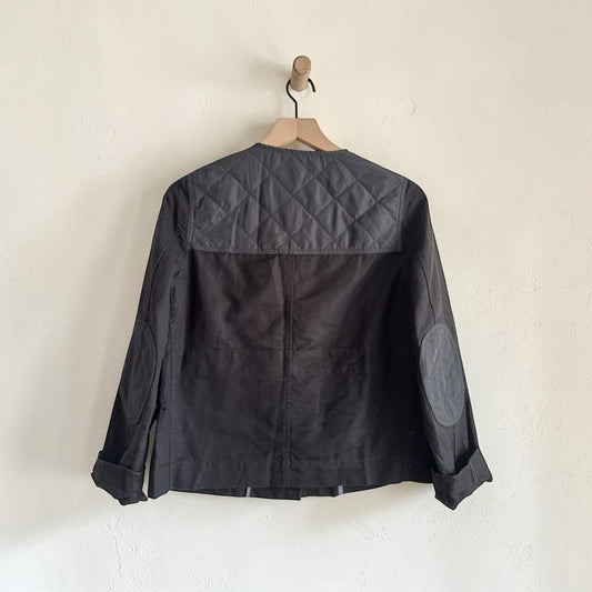 Black Quilted Patch Jacket | Size 6