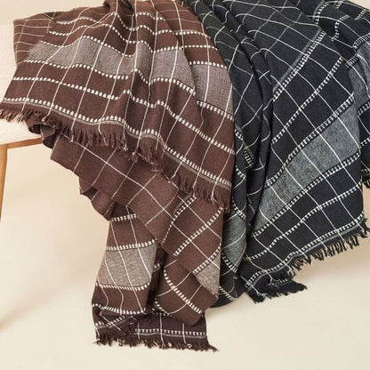 Treacle Checks Pattern Organic Cotton Handloom Throw