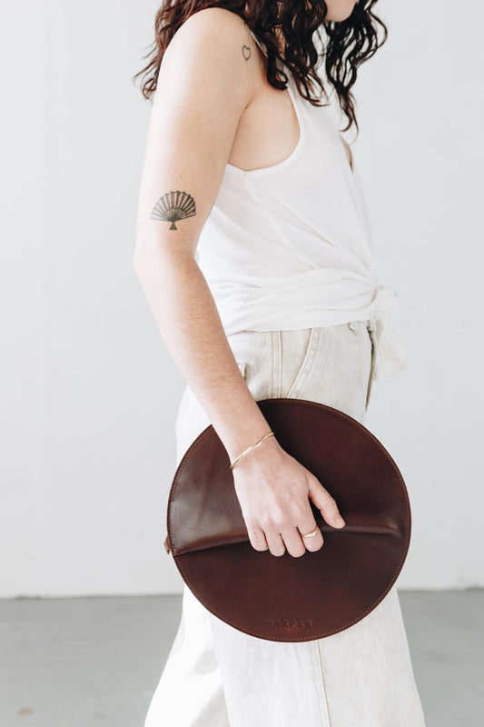 The Pleated Clutch | Walnut