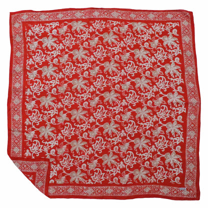 Large Hand-Dyed Batik Bandana | Fiery Flora
