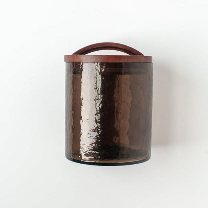 Small Hammered Glass Canister | Smoke