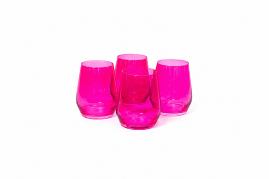 Hot Hot Pink Colored Wine Glass