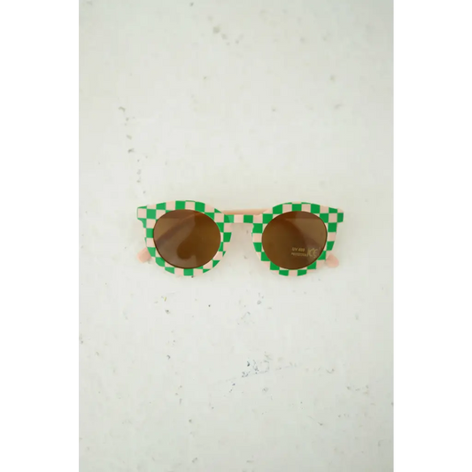 Green Checkered Kids Sunnies