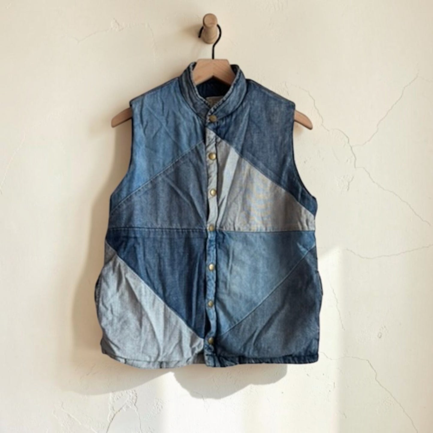 Patchwork Denim Vest | Size Small