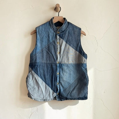 Patchwork Denim Vest | Size Small