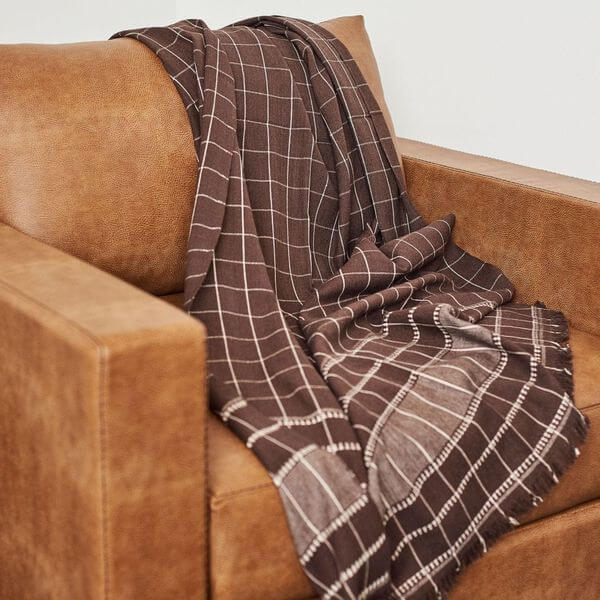 Treacle Checks Pattern Organic Cotton Handloom Throw