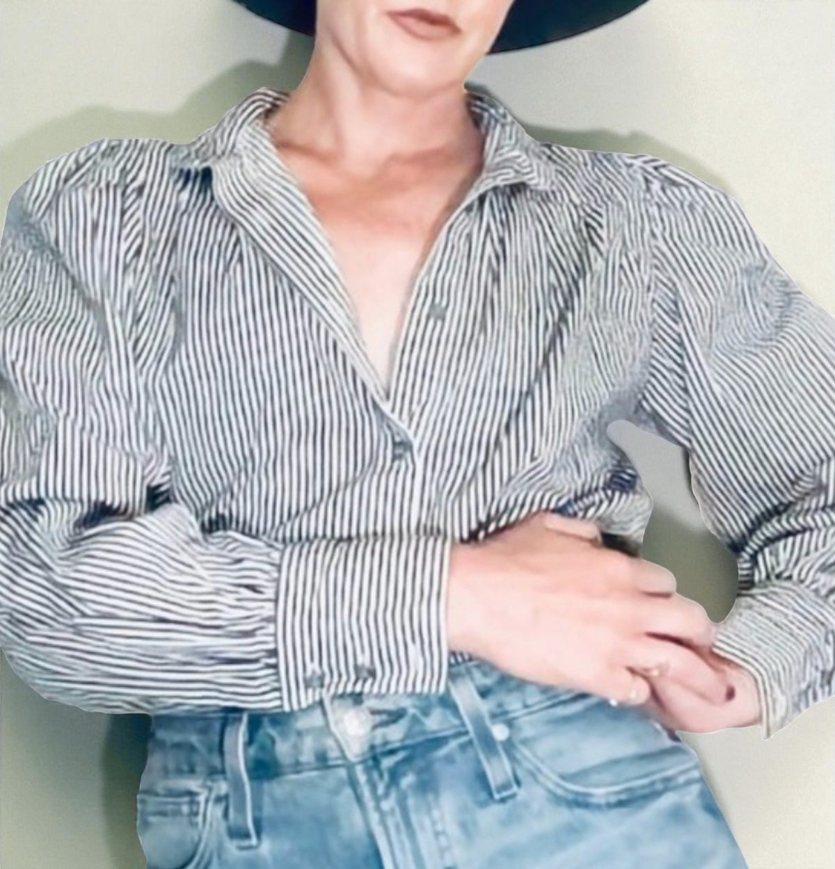 Vintage Striped Western Button Down Shirt (Size Medium) image 1