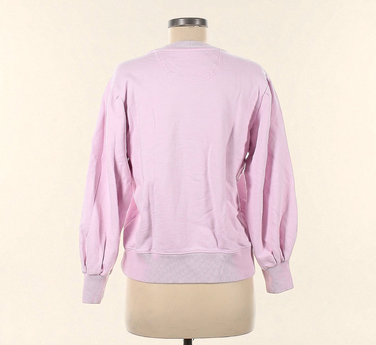 Soft Pink Crewneck Puff Sleeve Sweatshirt (Size Medium) image 1
