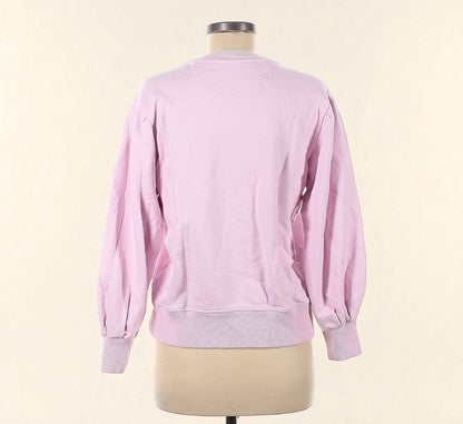 Soft Pink Crewneck Puff Sleeve Sweatshirt (Size Medium) image 1